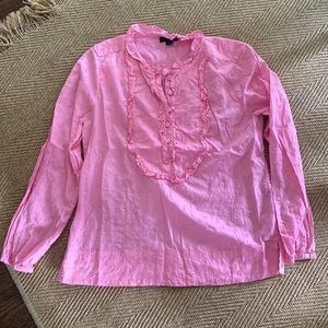 J.Crew pink eyelet tunic popover top Size Small